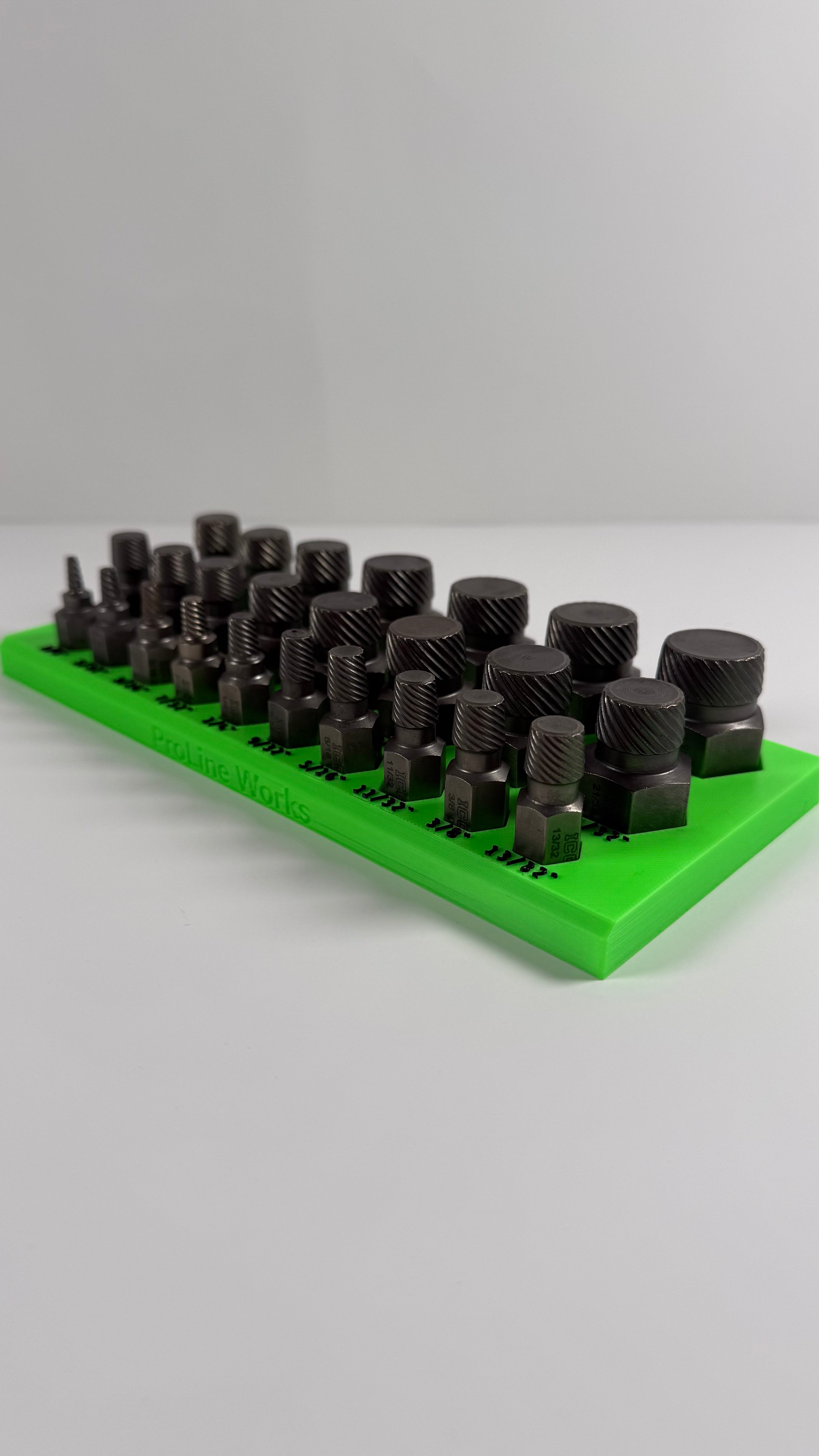 ICON 25-Pc Screw Extractor Organizer | Magnetic 3D Printed Tool Holder | Rare Earth Magnets