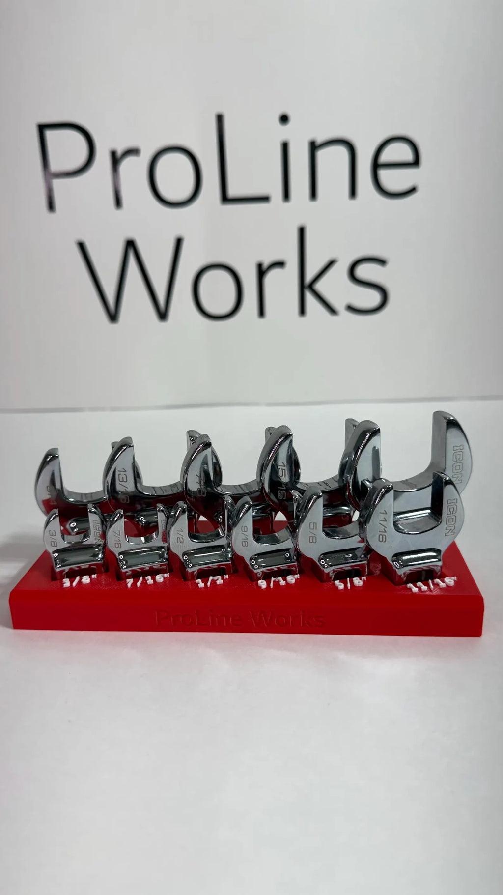 Magnetic Crowfoot Wrench Organizer for ICON Sets – SAE or Metric | Custom Colors