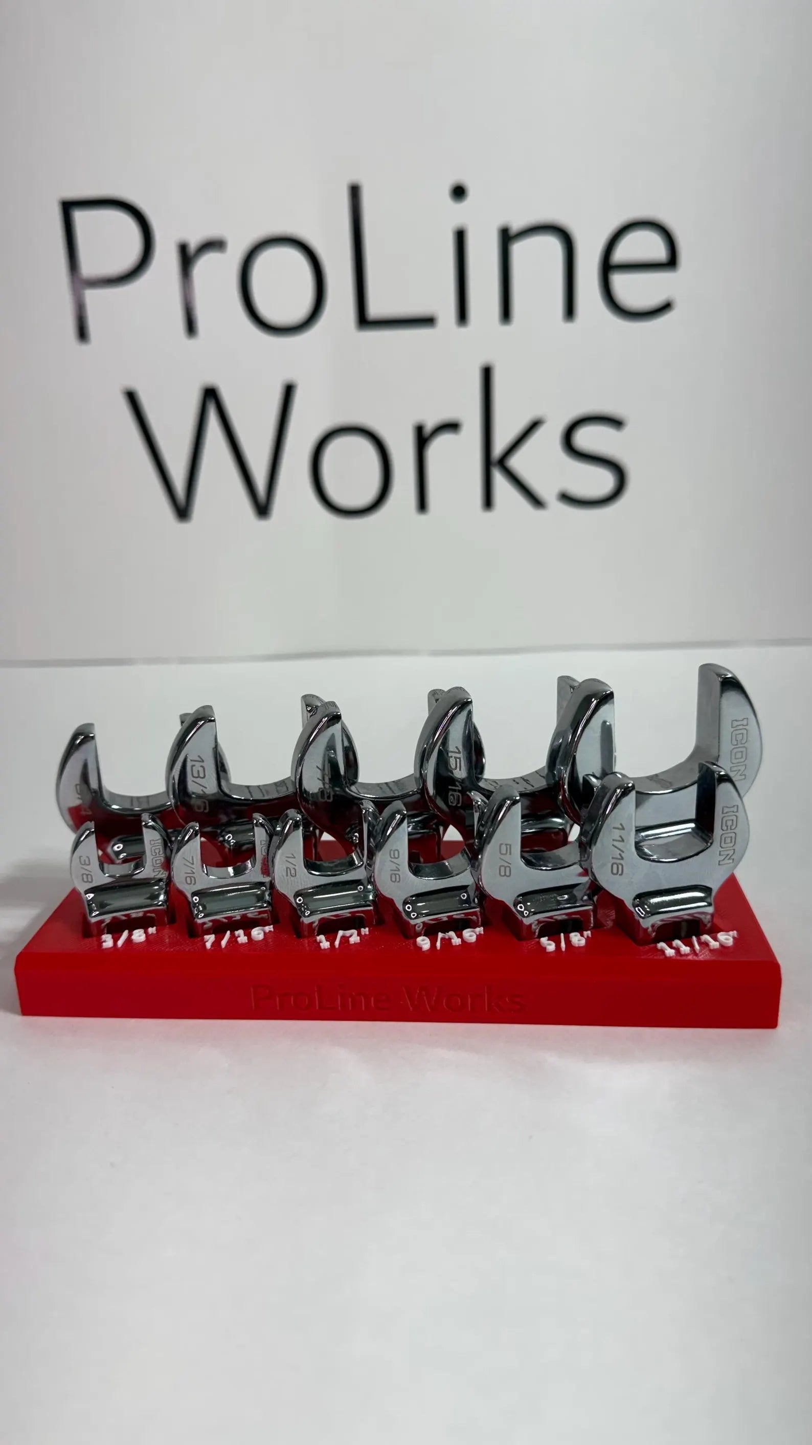 Magnetic Crowfoot Wrench Organizer for ICON Sets – SAE or Metric | Custom Colors