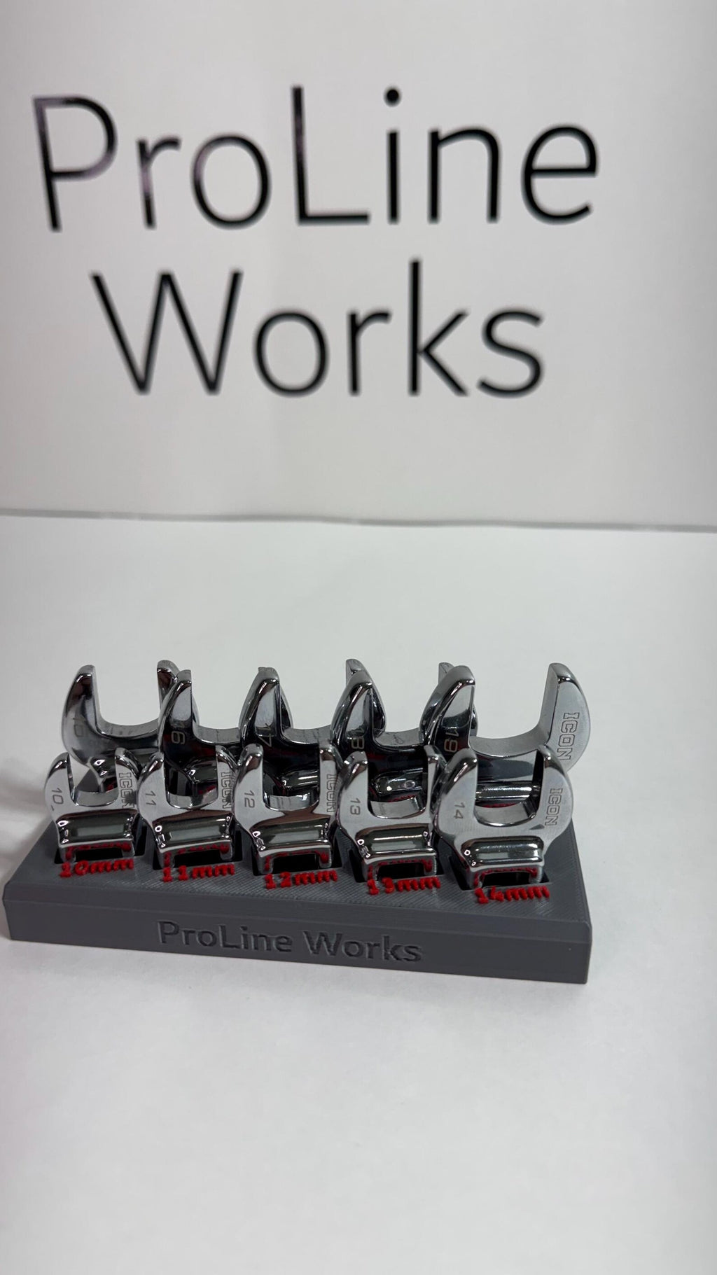 Magnetic Crowfoot Wrench Organizer for ICON Sets – SAE or Metric | Custom Colors