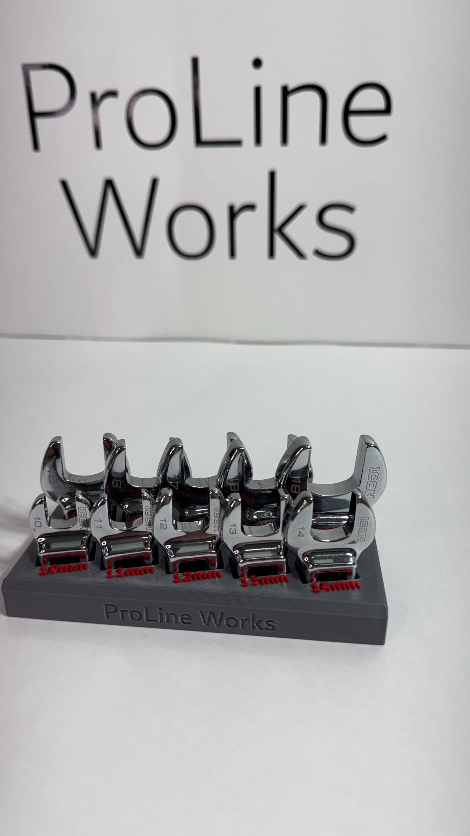 Magnetic Crowfoot Wrench Organizer for ICON Sets – SAE or Metric | Custom Colors