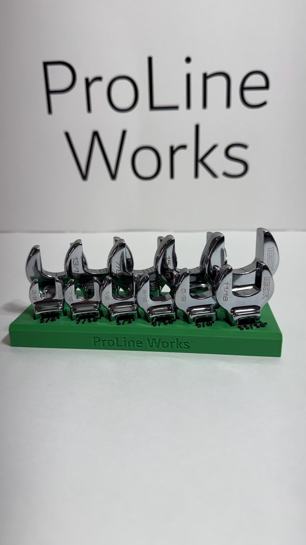 Magnetic Crowfoot Wrench Organizer for ICON Sets – SAE or Metric | Custom Colors
