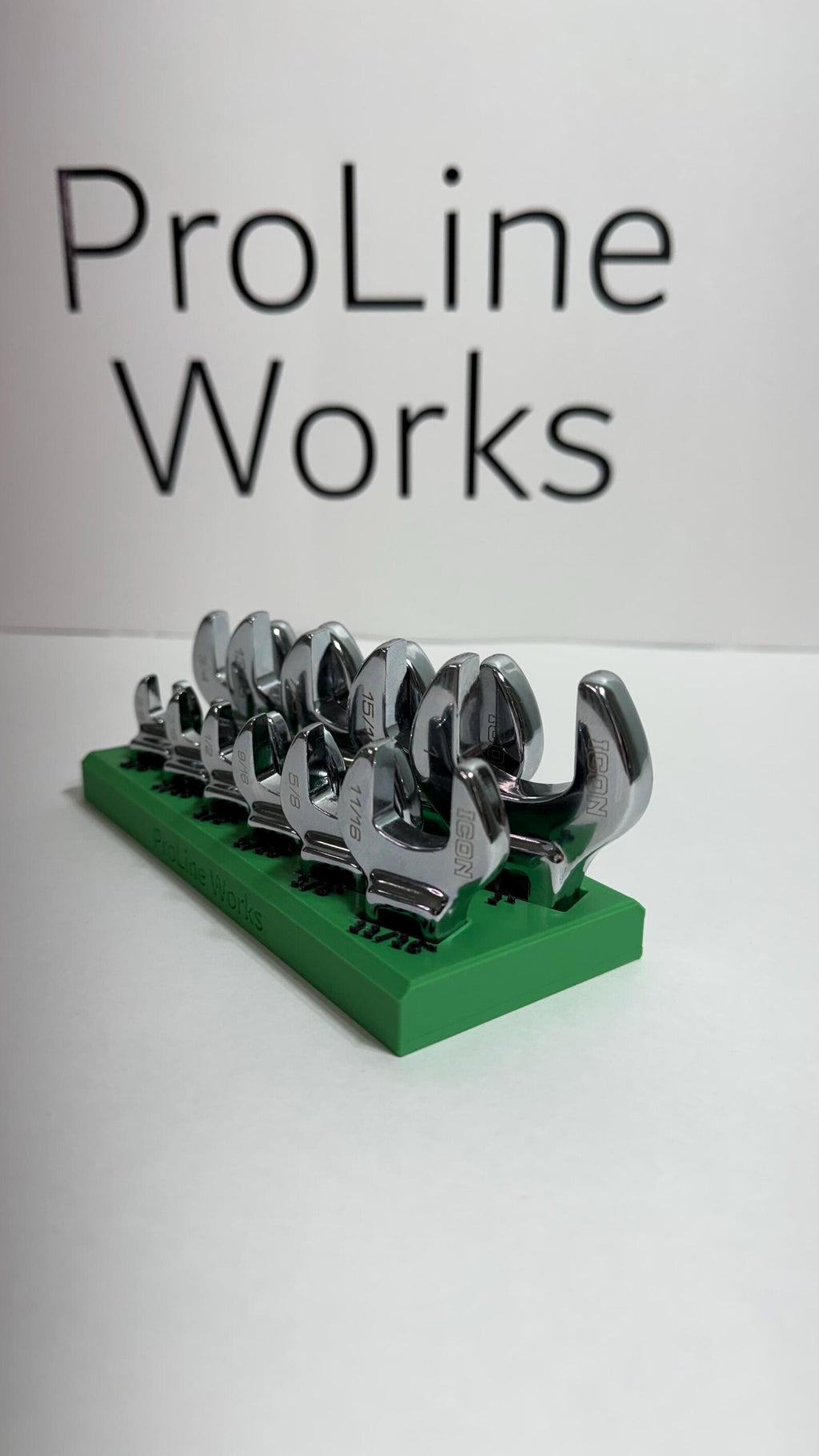 Magnetic Crowfoot Wrench Organizer for ICON Sets – SAE or Metric | Custom Colors