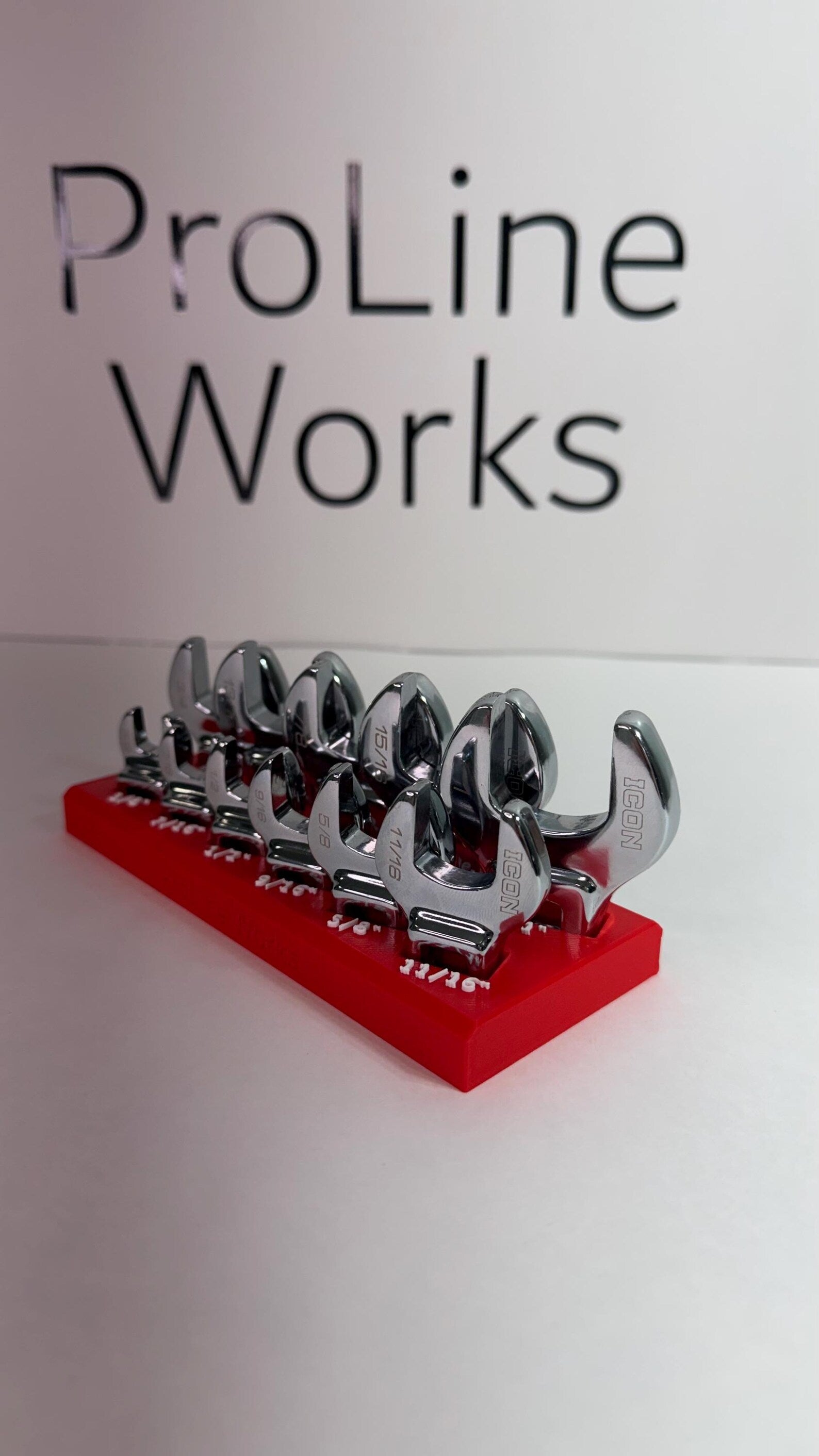 Magnetic Crowfoot Wrench Organizer for ICON Sets – SAE or Metric | Custom Colors